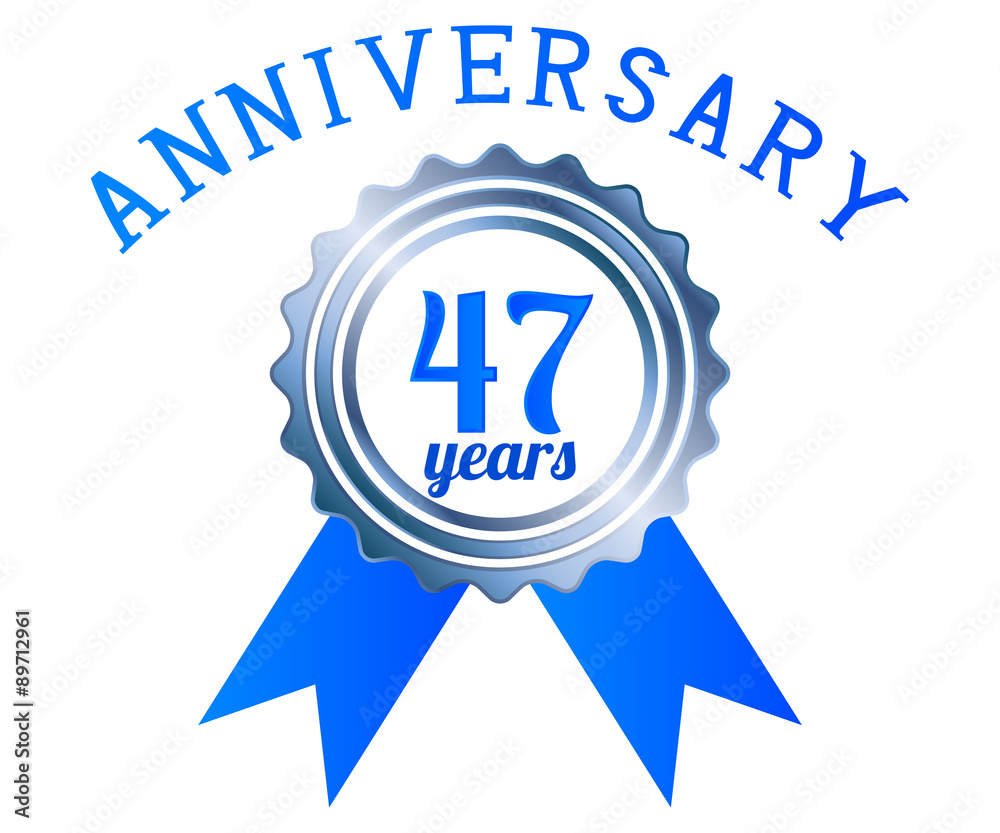 47 year anniversary logo ribbon