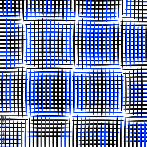 Abstract pattern in black and blue grid