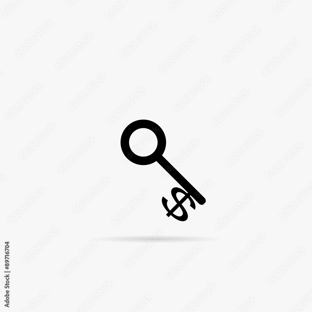 Simple icon internet key with a dollar sign. Simple icon internet key with a dollar sign.