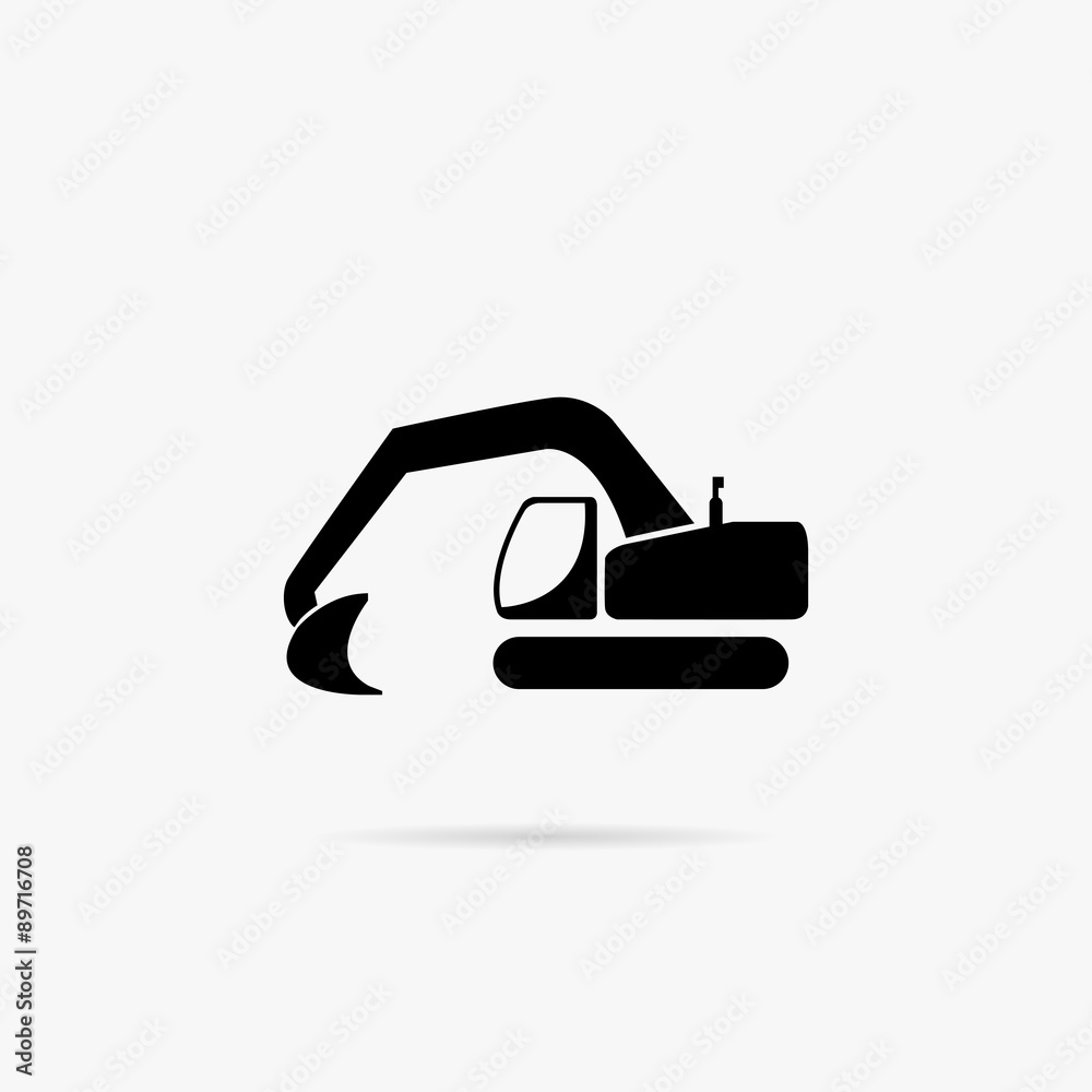 Simple icon excavator. Simple icon excavator.