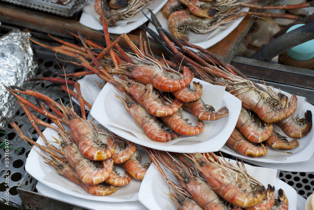 BBQ Prawns from Ampawa Floating Market, Thailand BBQ Prawns from Ampawa Floating Market, Thailand