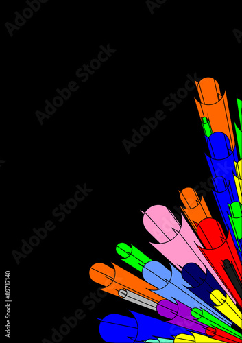 фотографія Black background with colorful corner