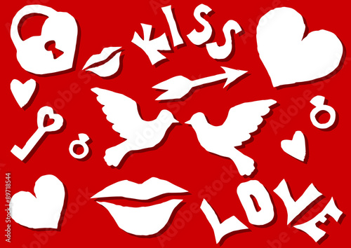 Set of Valentine's day .