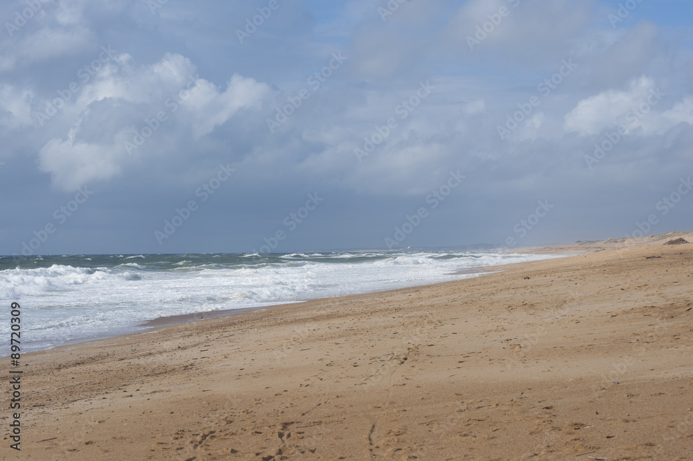 The Atlantic coast during high tide..