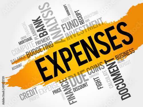 EXPENSES word cloud, business concept