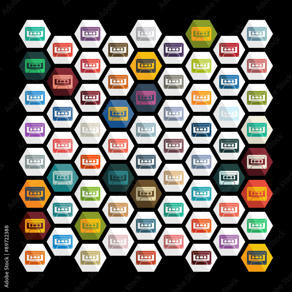 Flat design: audiocassette Flat design: audiocassette