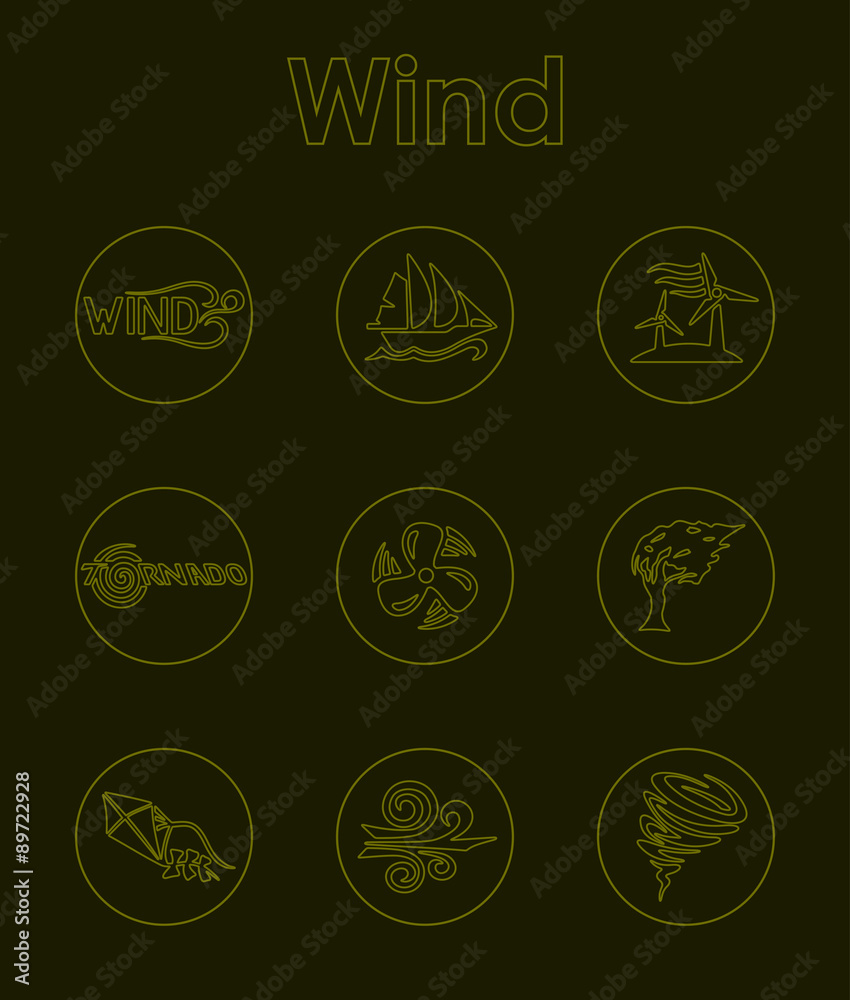 Set of wind simple icons Set of wind simple icons