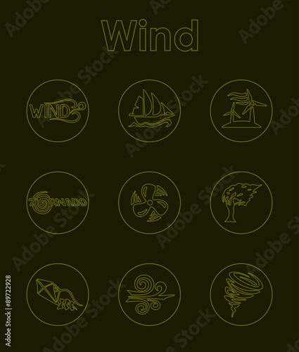 Set of wind simple icons