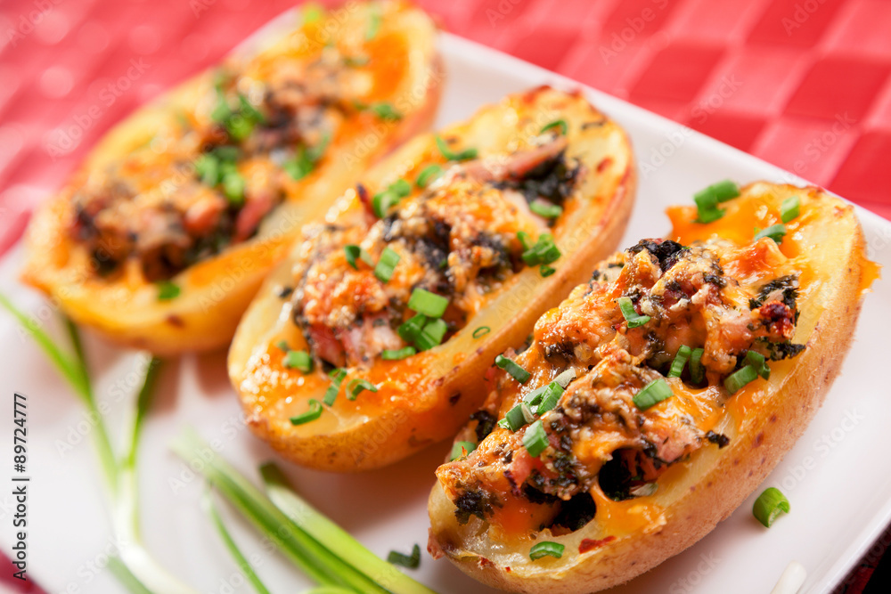 Stuffed potato with chicken and spinach Stuffed potato with chicken and spinach