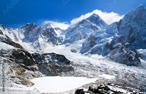 Mount Everest view in Sagarmatha National Park, Nepal Himalaya