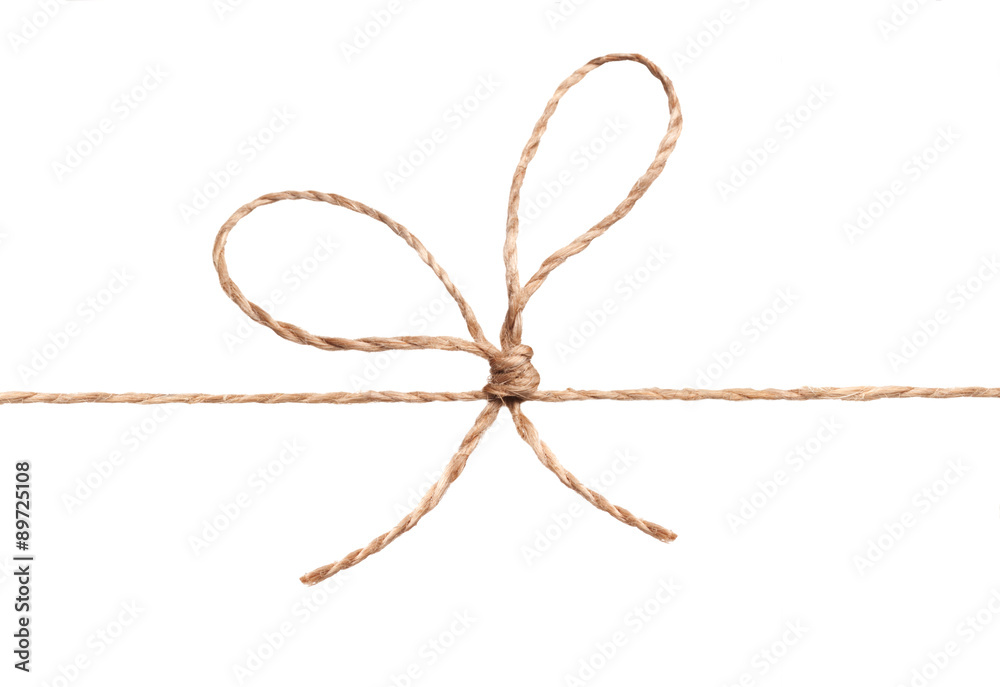 Rope and bow isolated on white Rope and bow isolated on white