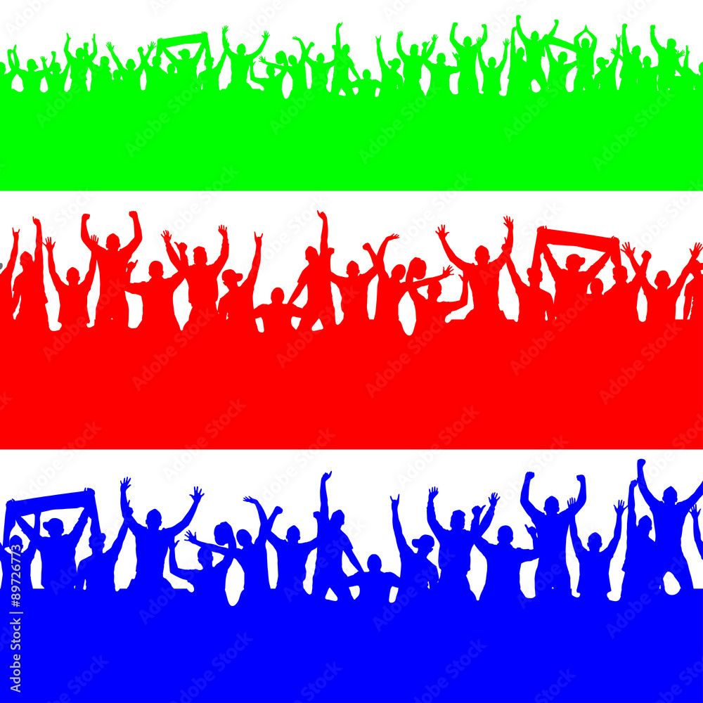Seamless wallpaper from fans for sports championships and music concerts. Seamless wallpaper from fans for sports championships and music concerts.