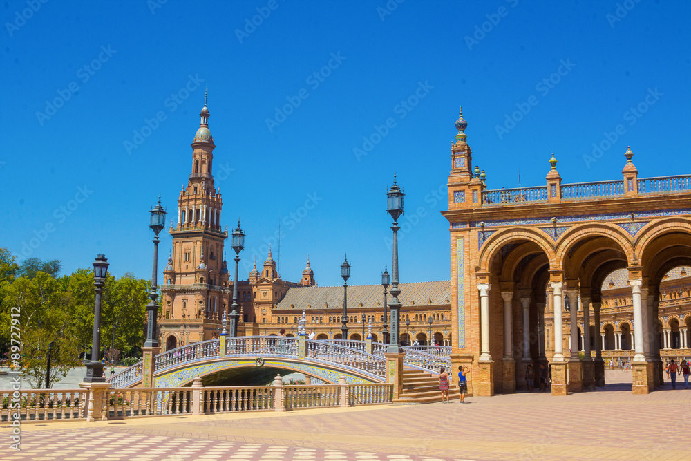 Famous Plaza of Spain in Seville, Spain