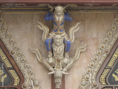 Hanuman, Ramayana Monkey, Sculpture in srisathong temple, Thailand photo