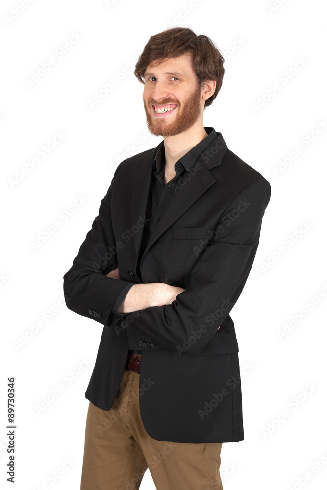 Handsome man doing different expressions in different sets of clothes: arms crossed Handsome man doing different expressions in different sets of clothes: arms crossed