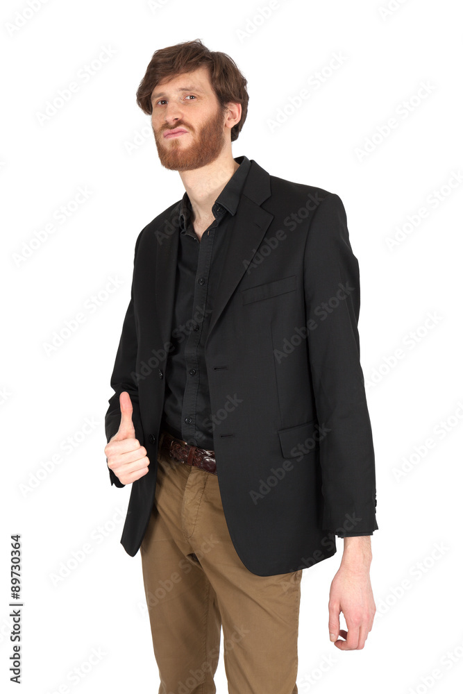 Handsome man doing different expressions in different sets of clothes: thumbs up Handsome man doing different expressions in different sets of clothes: thumbs up