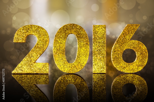 Obraz na płótnie 2016 year golden figures