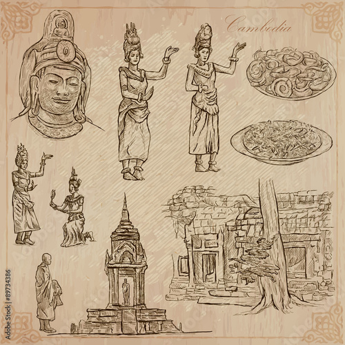 Kingdom of Cambodia - Hand drawn vector pack