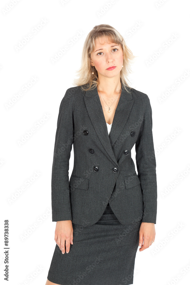 Beautiful businesswoman doing different expressions in different sets of clothes: angry Beautiful businesswoman doing different expressions in different sets of clothes: angry