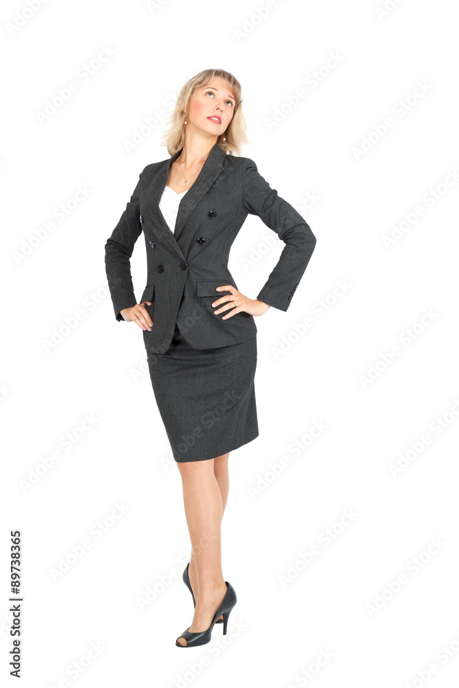 Beautiful businesswoman doing different expressions in different sets of clothes: posing Beautiful businesswoman doing different expressions in different sets of clothes: posing
