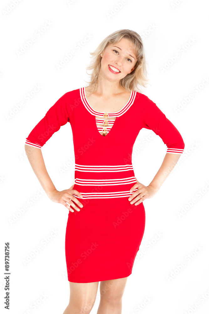 Beautiful businesswoman doing different expressions in different sets of clothes: love Beautiful businesswoman doing different expressions in different sets of clothes: love