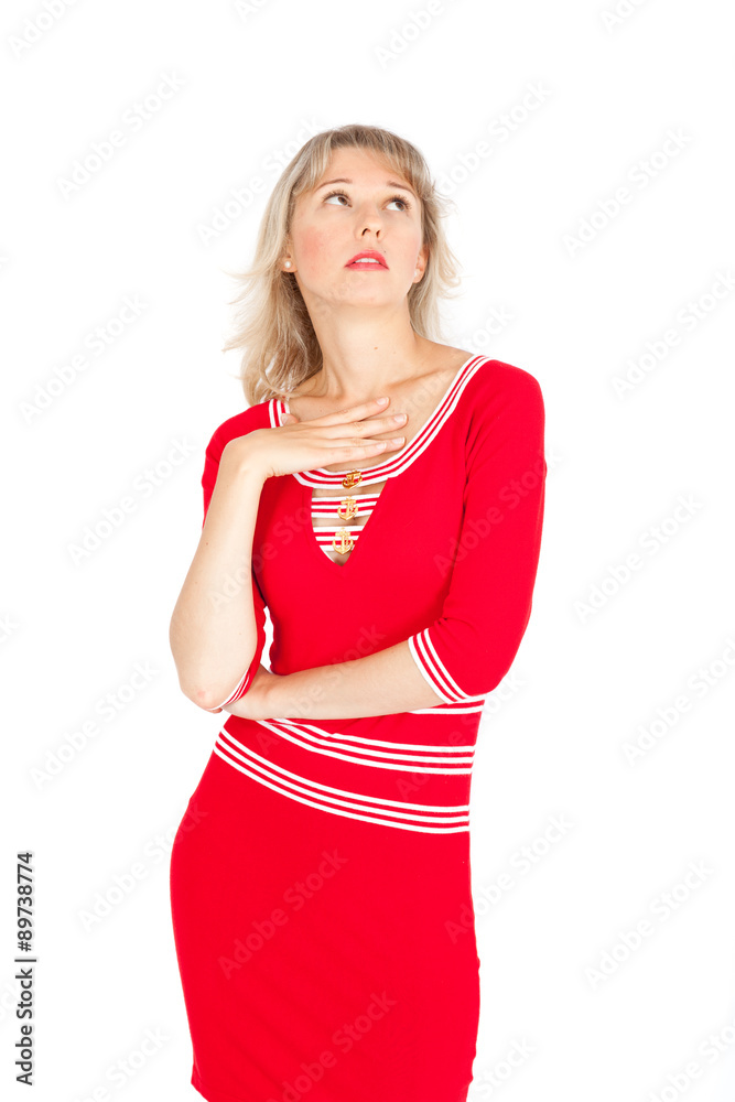 Beautiful businesswoman doing different expressions in different sets of clothes: bored Beautiful businesswoman doing different expressions in different sets of clothes: bored
