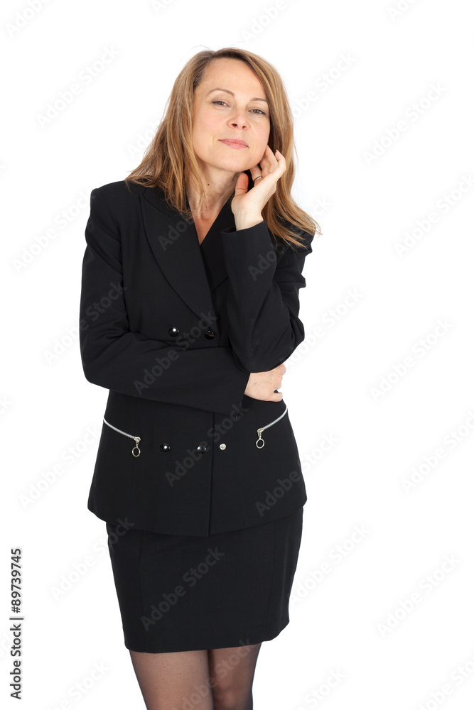 Beautiful businesswoman doing different expressions in different sets of clothes: posing Beautiful businesswoman doing different expressions in different sets of clothes: posing