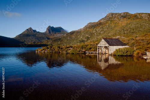Wooden boat shed Cradle Mountian Tasmania Australia © John White Photos