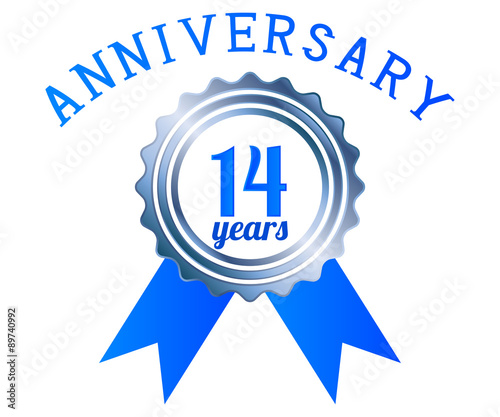 14 year anniversary logo ribbon