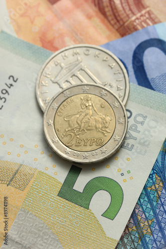 Greek and euro money