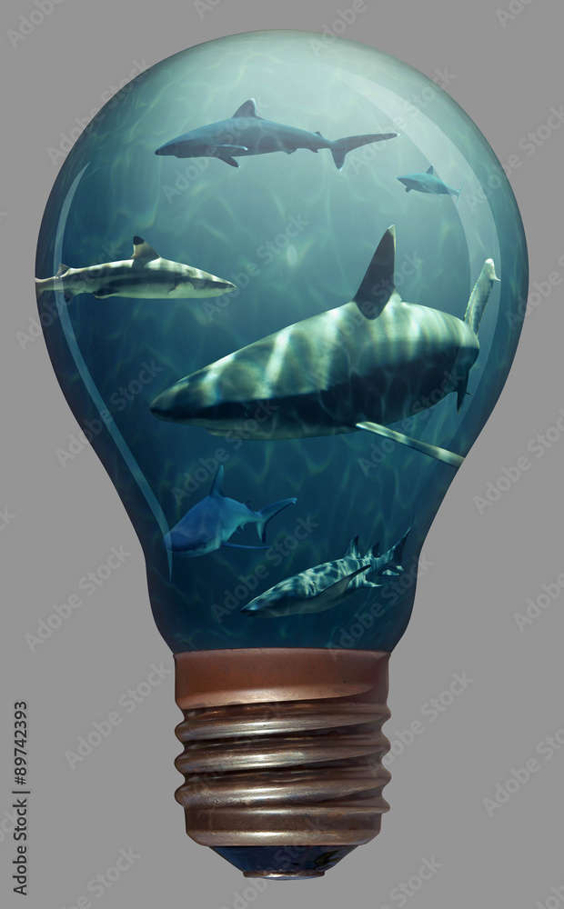 Obraz premium Rekiny w żarówce