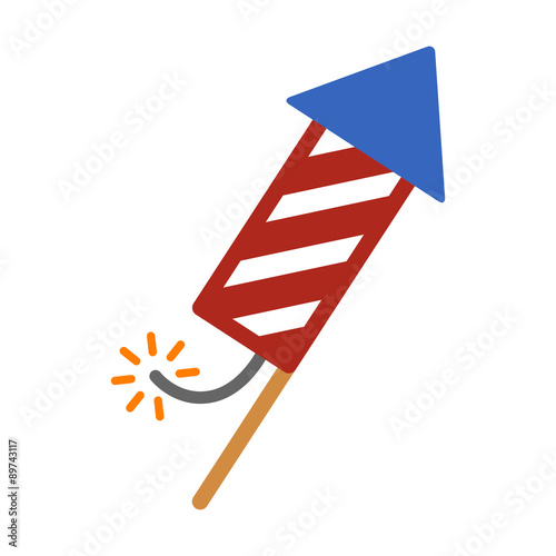 Fireworks or firecracker celebration flat icon for apps and websites