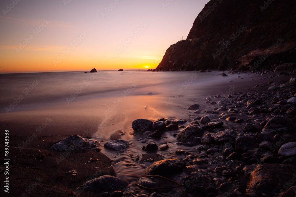 Serene Sunset on Pacific Ocean 