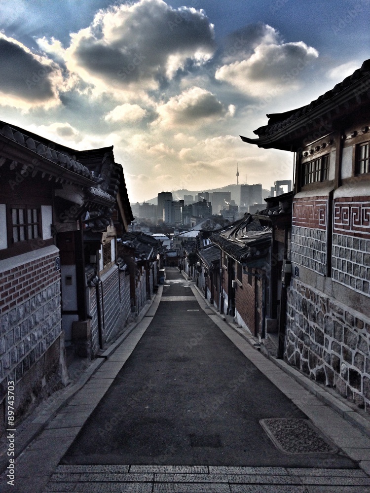 Naklejka premium Bukchon village in Seoul,South Korea.