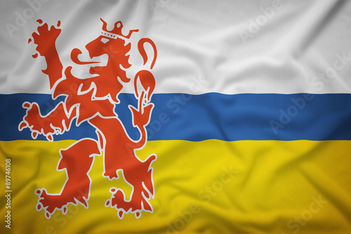 Limburg, Netherlands. flag on the fabric texture background,Vint