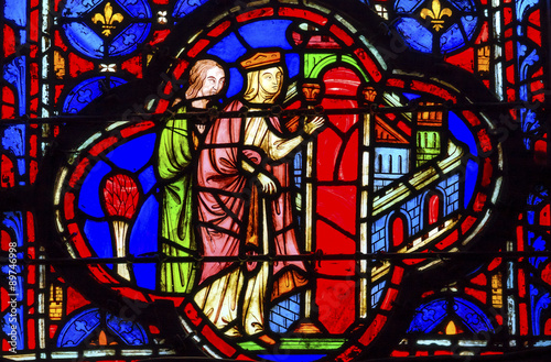 Queen Entering Jerusalem Stained Glass Sainte Chapelle Paris