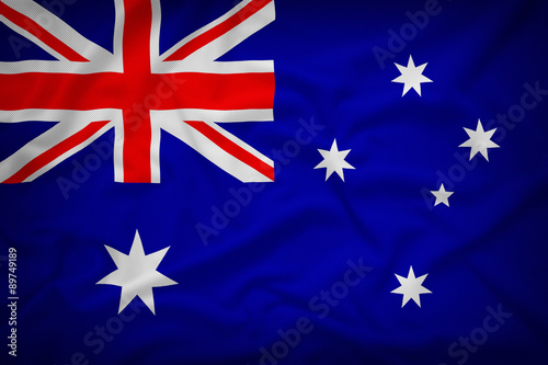 Australia flag on the fabric texture background,Vintage style © sakda2527