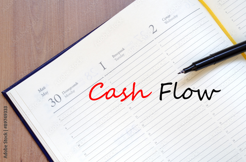 Cash flow text concept Cash flow text concept