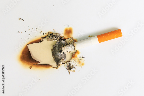 Cigarette Burning the White Paper.