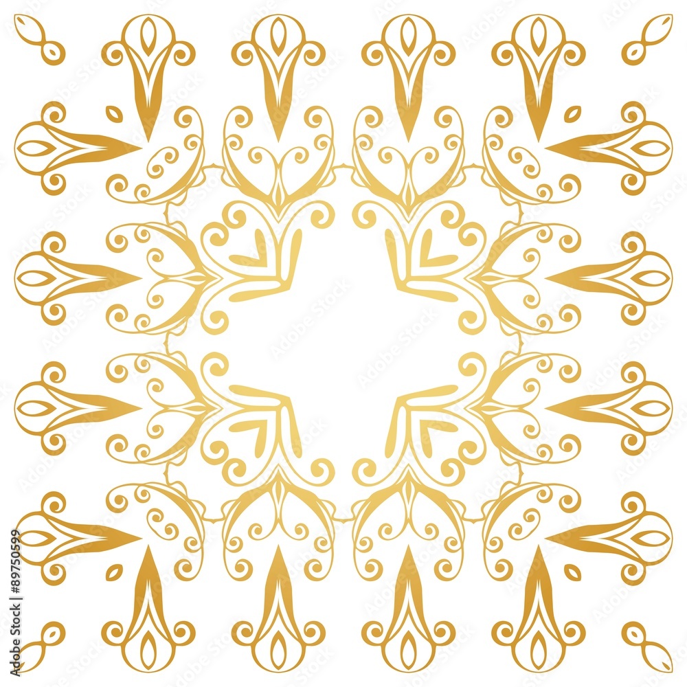 Fototapeta premium Ornate decorative frame in Victorian style.Template frame for greeting card and wedding invitation.You can place your text in the empty frame.