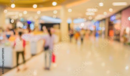 blurred image of shopping mall and people