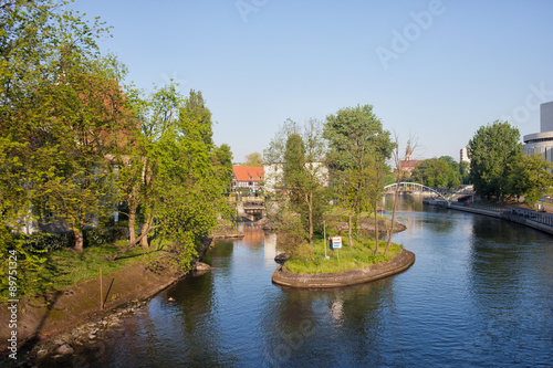 Brda River with Islet in Bydgoszcz