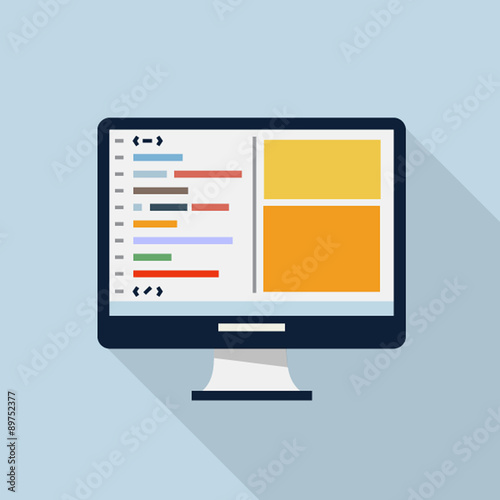 Vector code editor icon