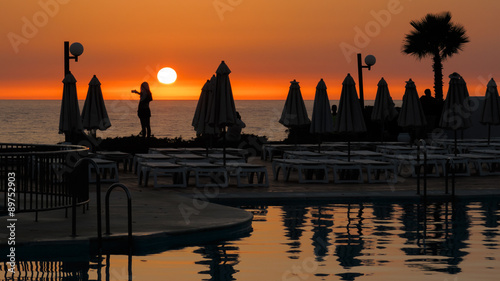 Atardecer en la playa de La Barrosa  Chiclana  C  diz