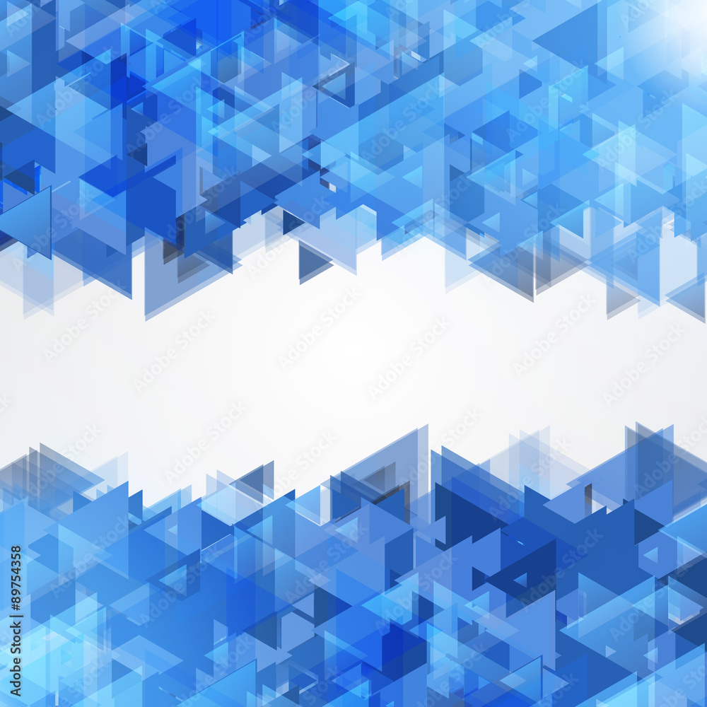 Obraz premium Abstract Vector Colorful Background with Blue Triangles. Futuristic Technology Design