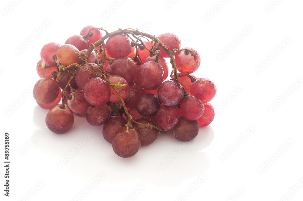 Fresh red grapes isolated