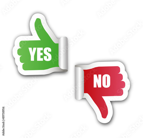 yes no hand stickers