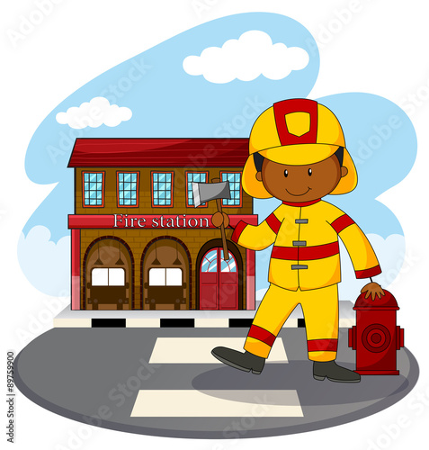 Fire fighter and fire station