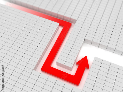 Wallpaper Mural Red arrow and maze Torontodigital.ca