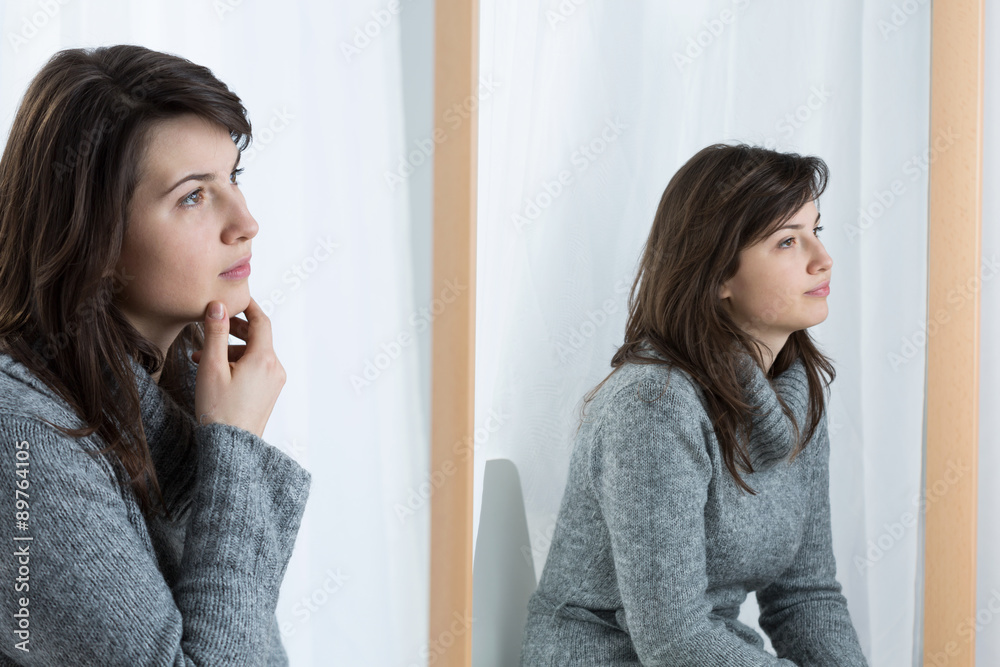 Bored woman masking her emotions Bored woman masking her emotions